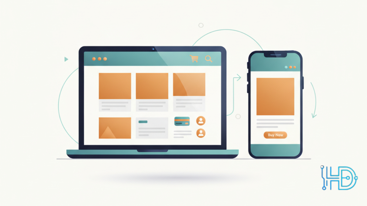 ecommerce website on laptop and mobile