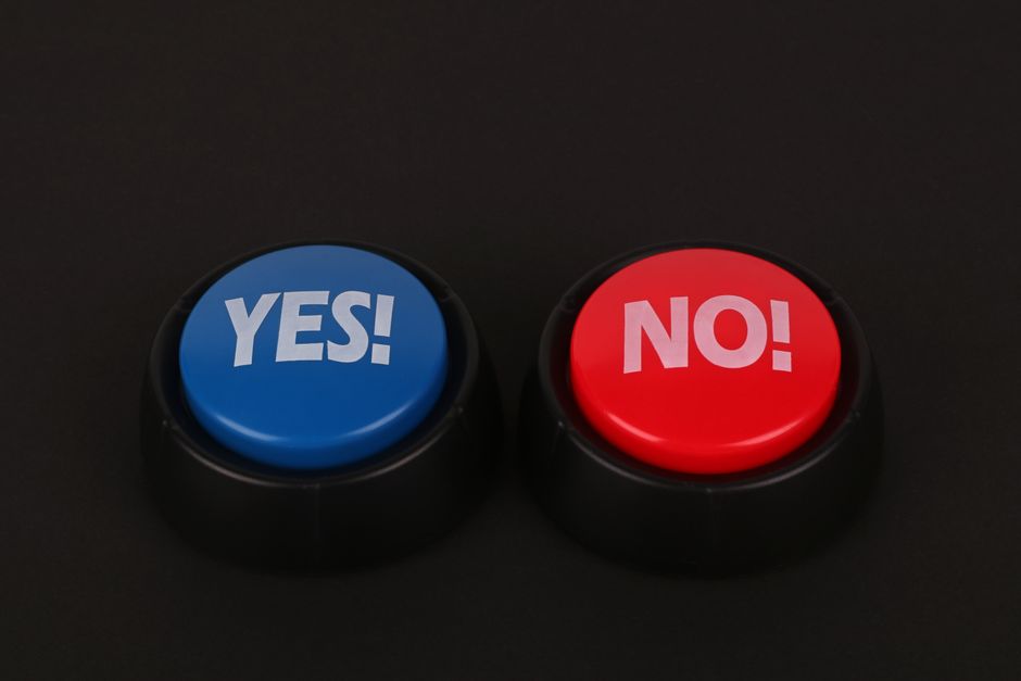 Big Bright Buttons on Black Surface
